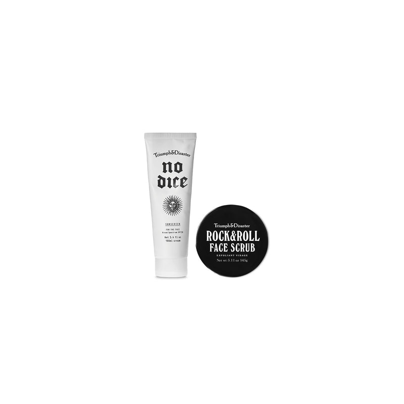 Face & Sun 1.0 Set - No Dice Sunscreen + Rock & Roll Face Scrub