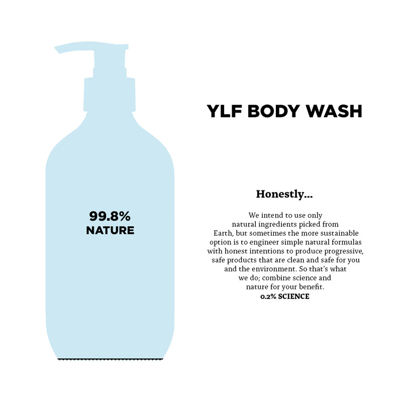 YLF Body Wash 99.8% Natural Ingredients, 0.2% Science